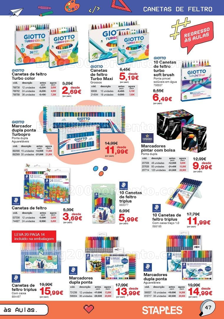 Antevisão Folheto STAPLES Regresso às Aulas Promoções de 17 agosto a 30 setembro